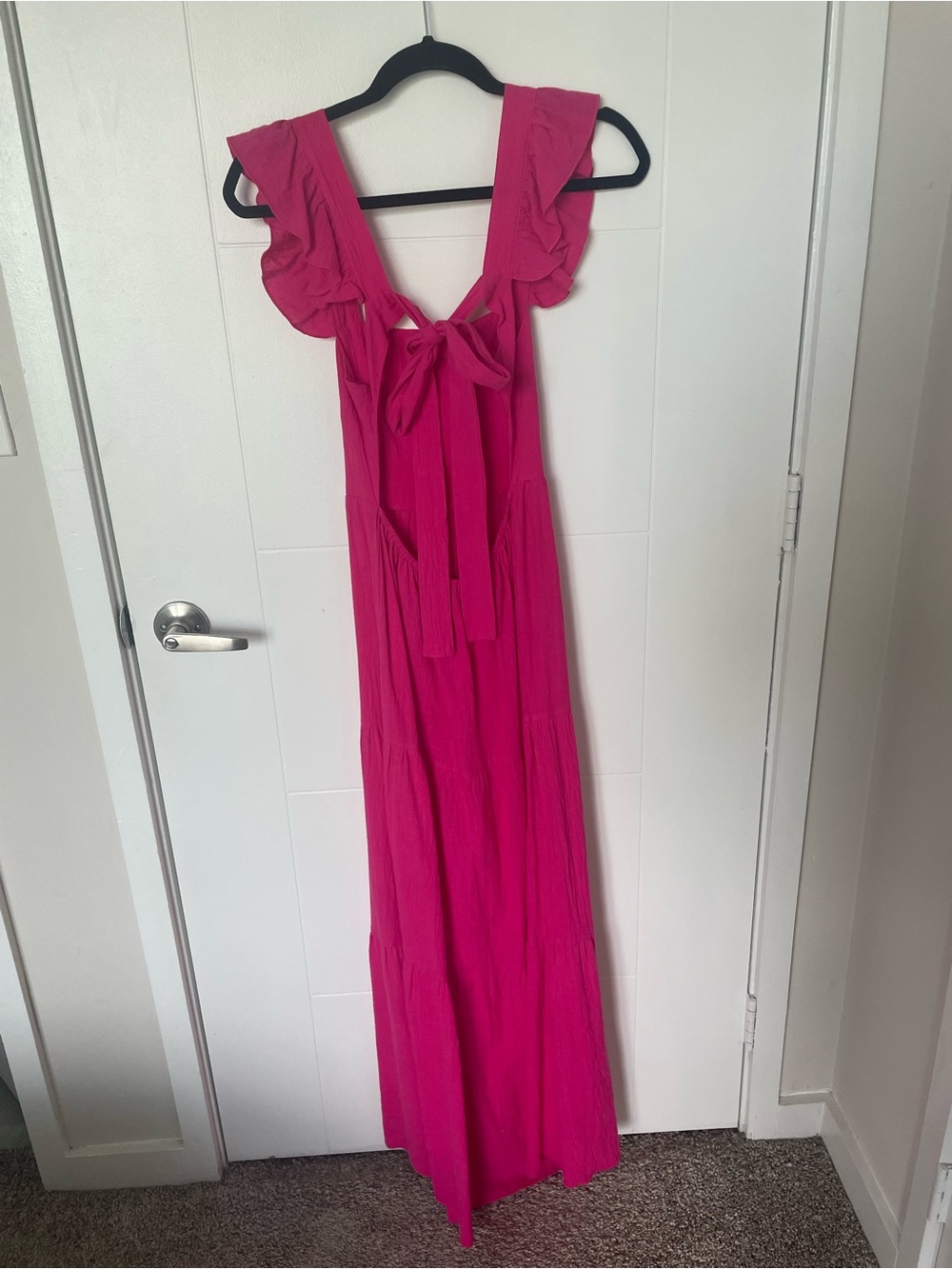 Pink Ruffled Tie-Back Maxi Dress - Picture 3 of 3
